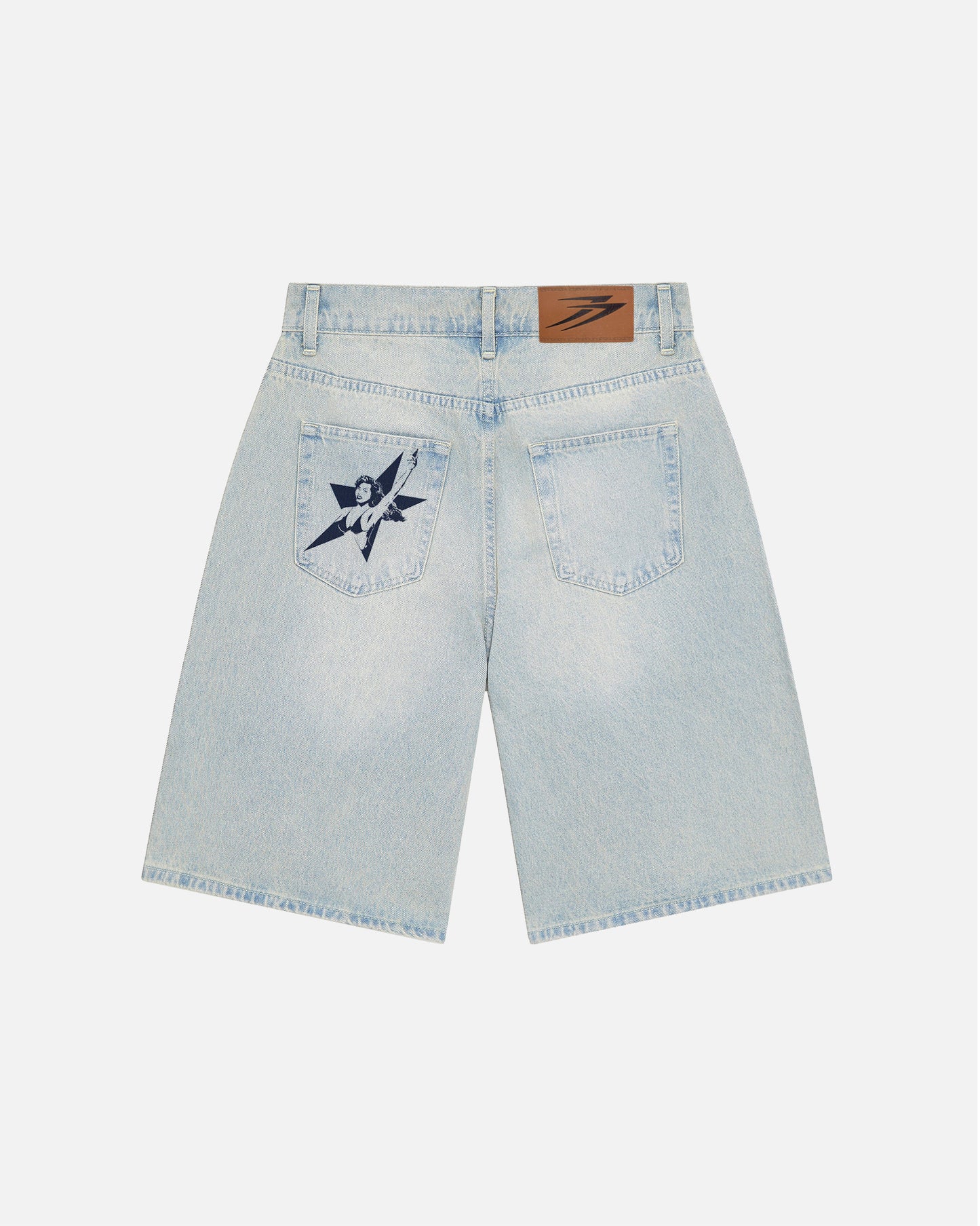 DENIM BAGGY SHORTS BLUE